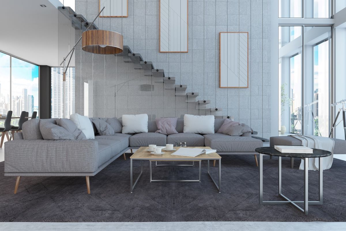 duplex with grey couches