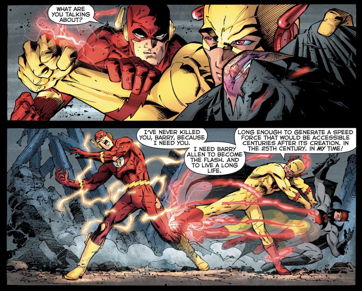 “I’ve never killed you, Barry,” Reverse Flash explains, “because I need you.” He needs Barry to become the Flash so that he can be inspired to become the Reverse Flash in the future. 