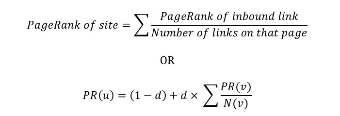 PageRank formula