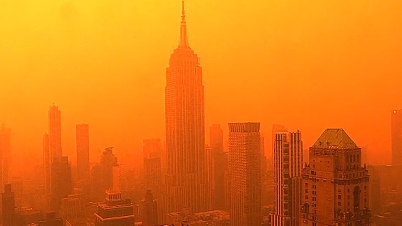 New York City's orange sky due to Canadian wildfires smoke