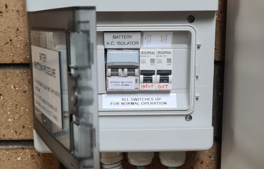 Manual home battery changeover switch