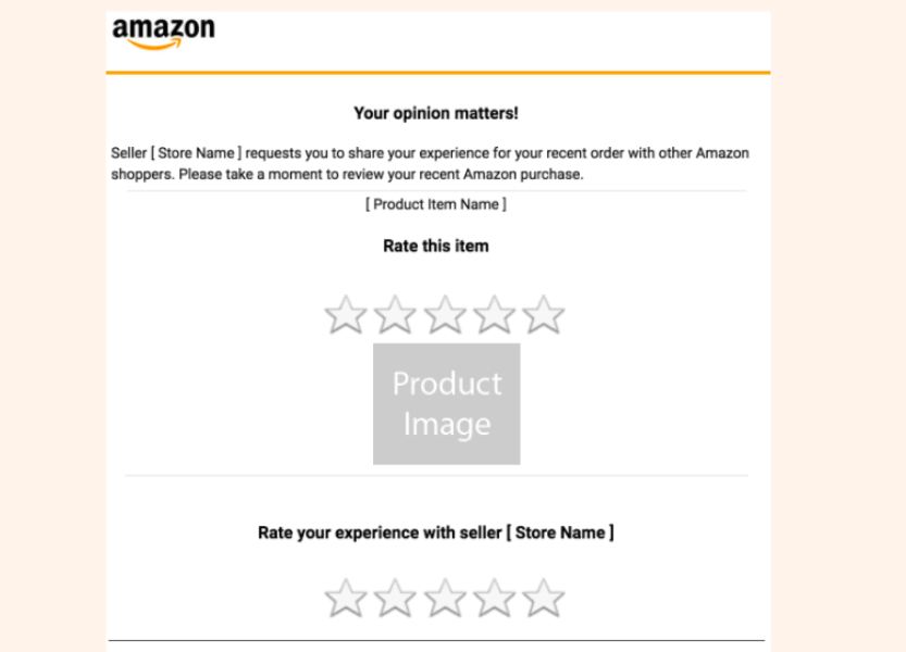 E-posten du kan sende for å be om en anmeldelse på Amazon