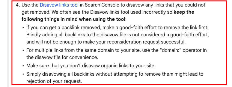 google documentation disavow tool