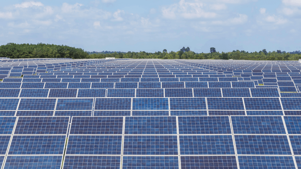 Solar cells in solar power station 