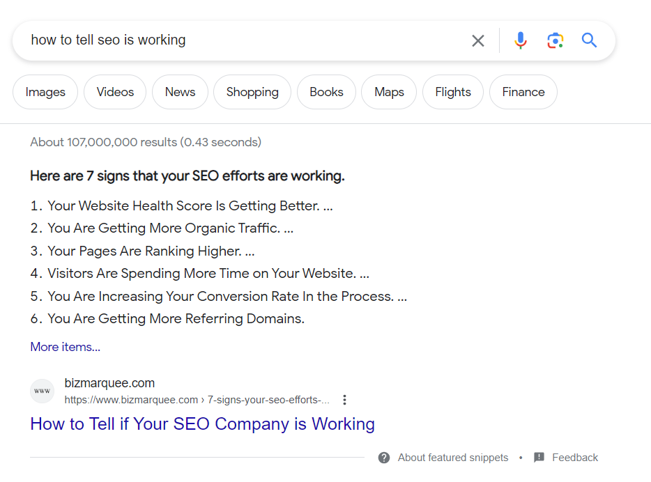 "Seo'nun çalışıp çalışmadığını nasıl anlarız" Google aramasının öne çıkan bir snippet'e sahip olup olmadığını manuel olarak kontrol etme