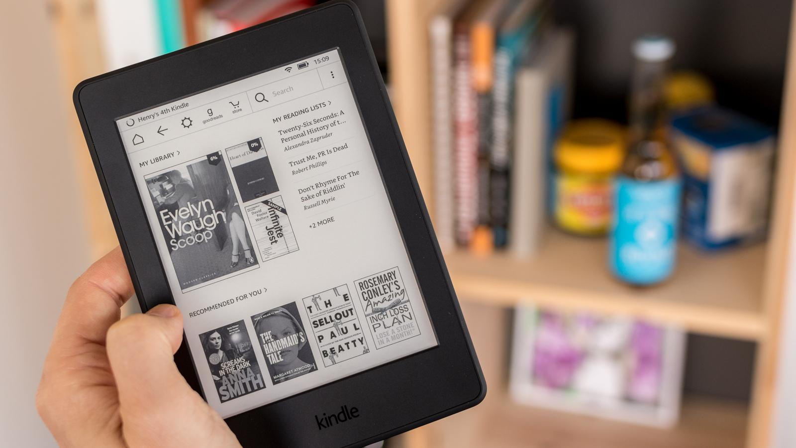 Kindle held in hand