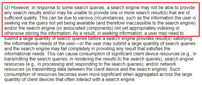 Google's patent explaining that machine learning models can be used when there isn't a quality answer via search