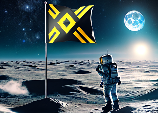 image of an astronaut on the moon generated with Binance Bixel