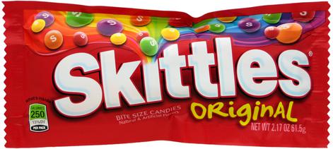 Skittles 패킷의 이미지입니다.