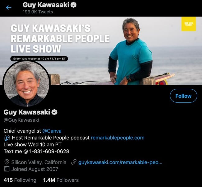 guy kawasaki contentmarketeers om te volgen op twitter