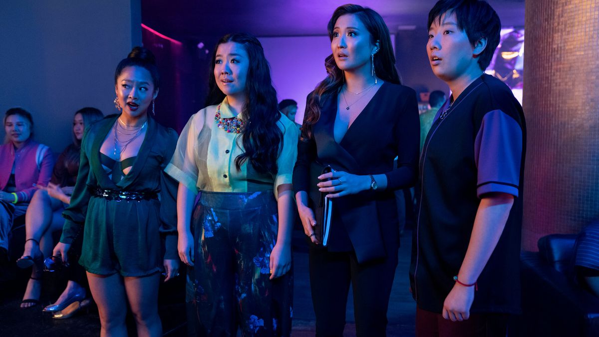 (L-R) Stephanie Hsu, Sherry Cola, Ashley Park, and Sabrina Wu in Joyride.