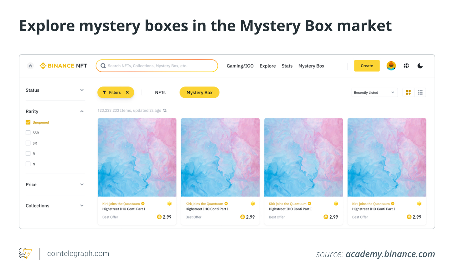 Explore mystery boxes in the Mystery Box market