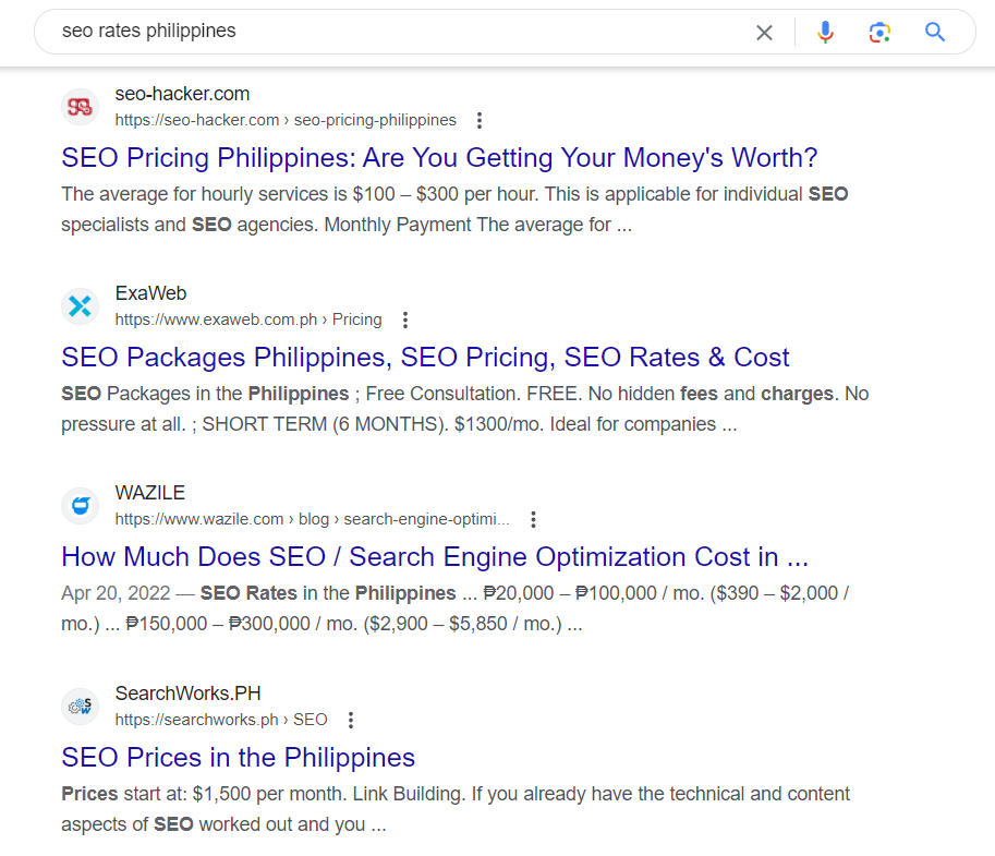 SEO レート フィリピン の検索結果