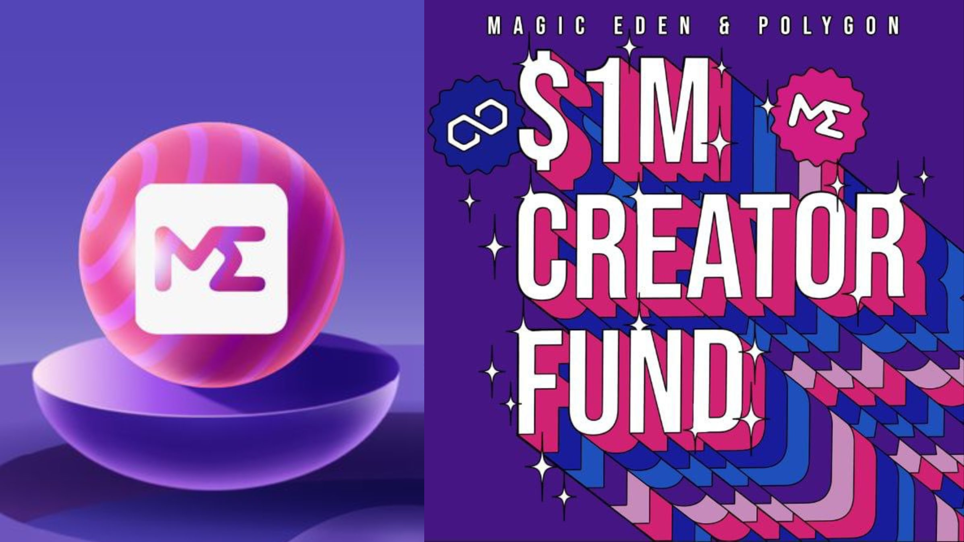 Magic Eden logo alongside Polygon fund announcement