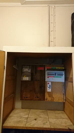 Switchboard in laundry cupboard