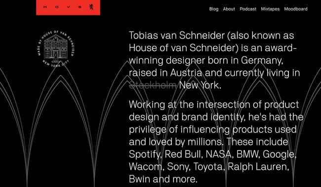 Beispiel für ein Grafikdesign-Portfolio: Tobias van Schneider