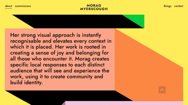 Ejemplo de portafolio de diseño gráfico: Morag Myerscough