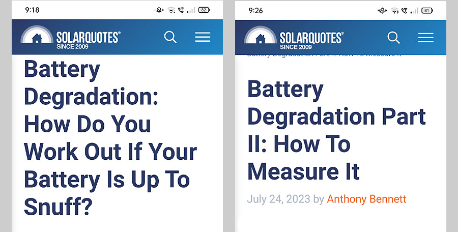 Anthony Bennett battery degradation articles
