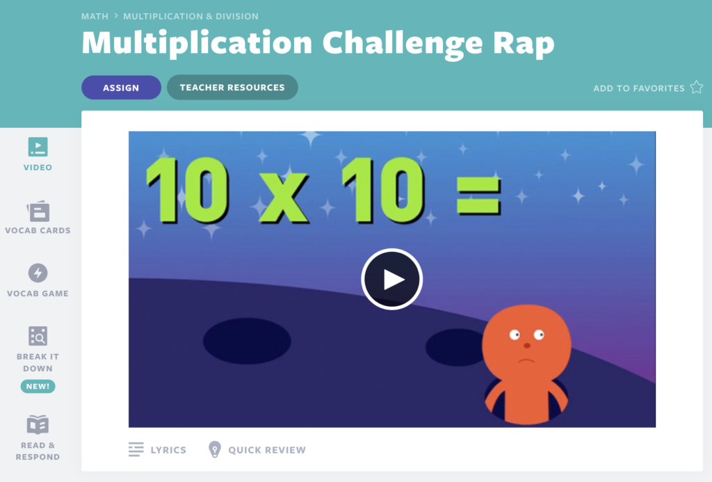 Multiplication Challenge Rap song