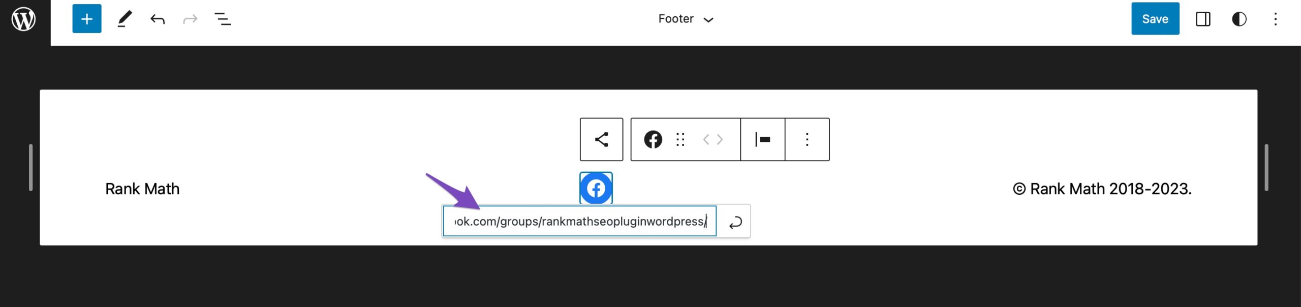 Add URL to social icons