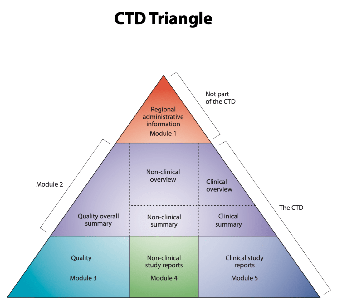 Un triángulo que describe los diferentes componentes de CTD - PSC Biotech