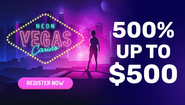 Best PressEnter casino bonus 500% at NeonVegas