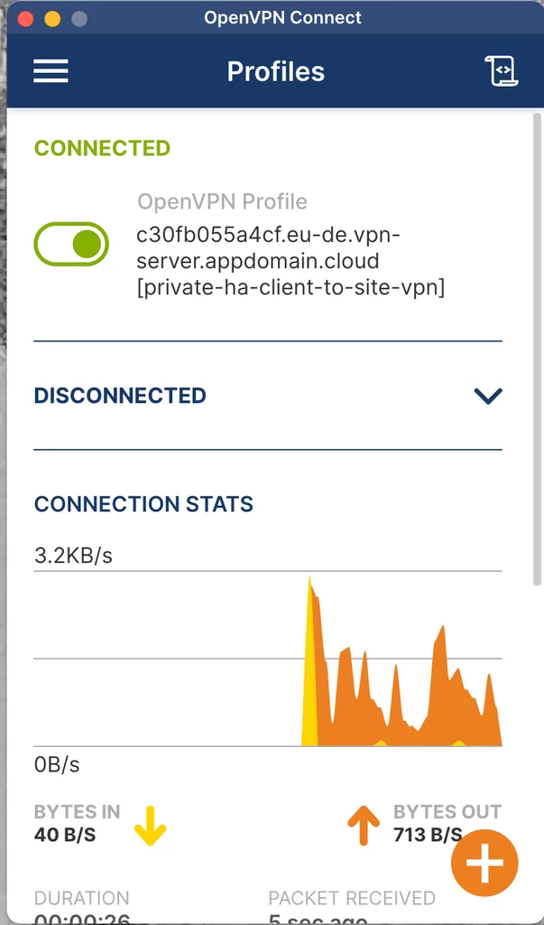 You should see the successful connection on your OpenVPN Client: