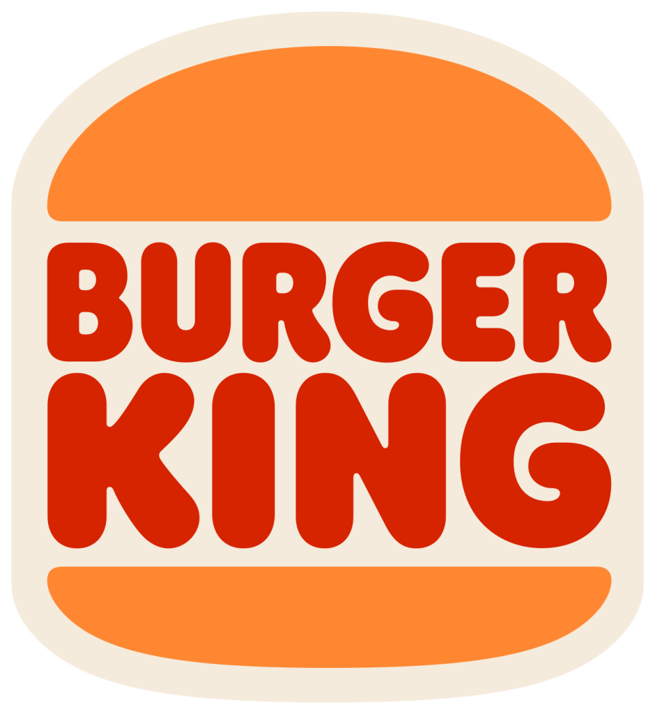 Logo vua burger với dòng chữ "Burger Kind" được kẹp giữa hai chiếc bánh