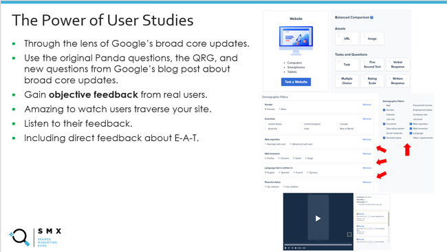 The power of user studies for sites impacted by Google's broad core updates.