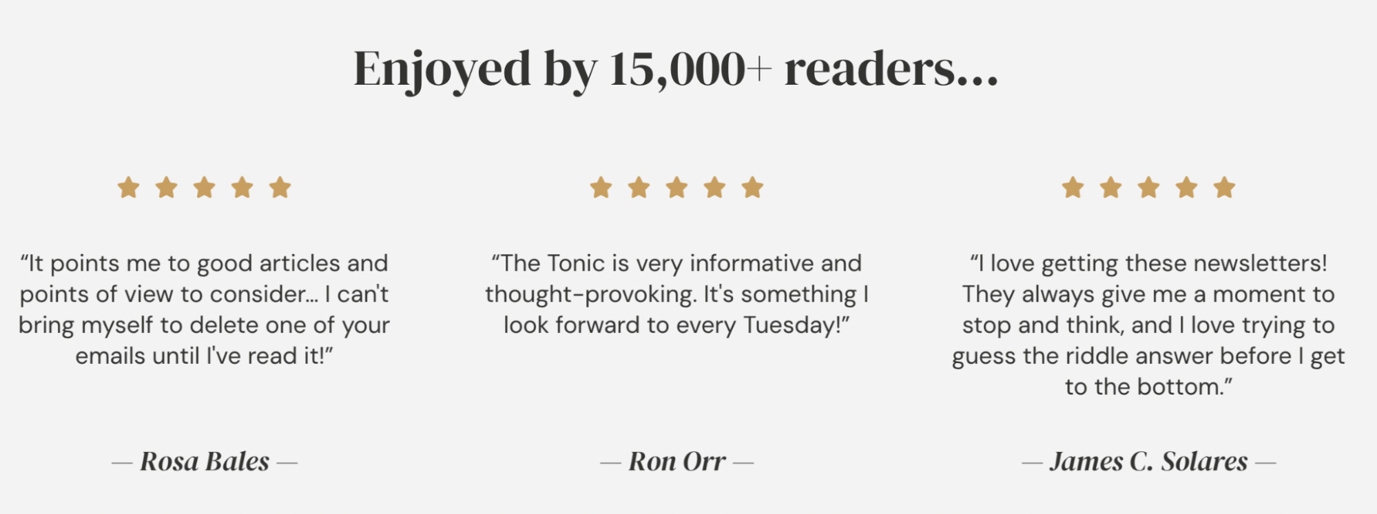 Đánh giá của độc giả The Tonic