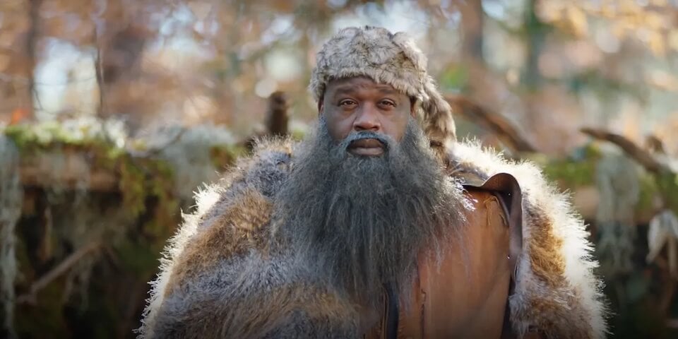Shaq in the woods from the General Insurance commercial.