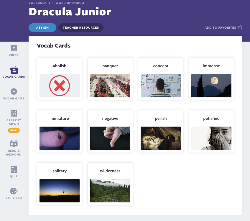 Bìa bài học Dracular Junior Flocabulary