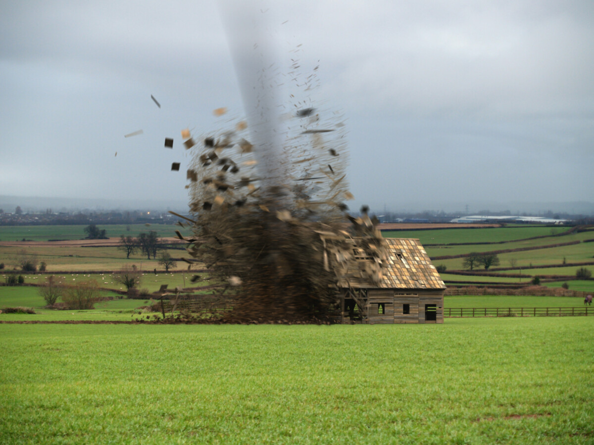 Tornado Destroying Barn