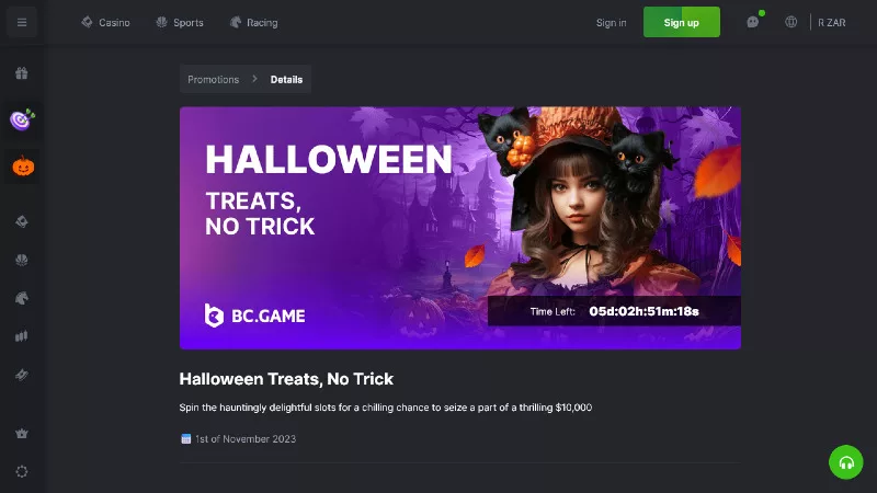 Promoción de Halloween del juego BC.