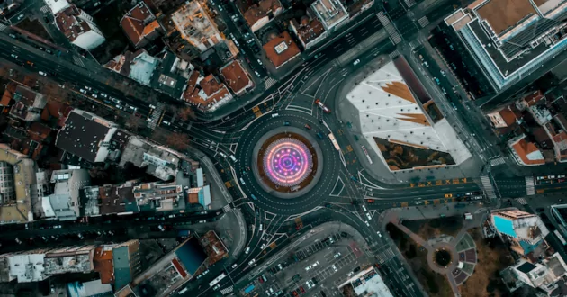 Şehrin drone görüntüsü