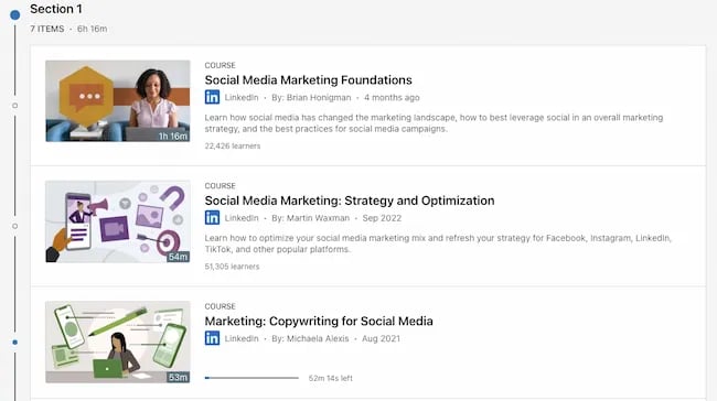 Çevrimiçi pazarlama kursları - Sosyal medya, linkedin