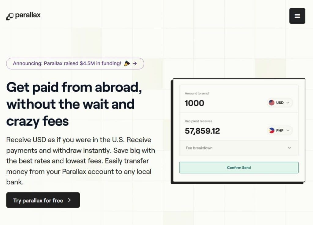 Foto del artículo: Para autónomos de Pinoy: la startup de pagos transfronterizos Parallax obtiene 4.5 millones de dólares