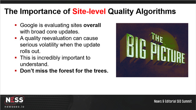The Importance of Site-level Quality Algorithms