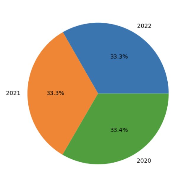 Output of code showing pie chart
