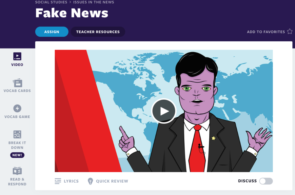 Fake News video lesson