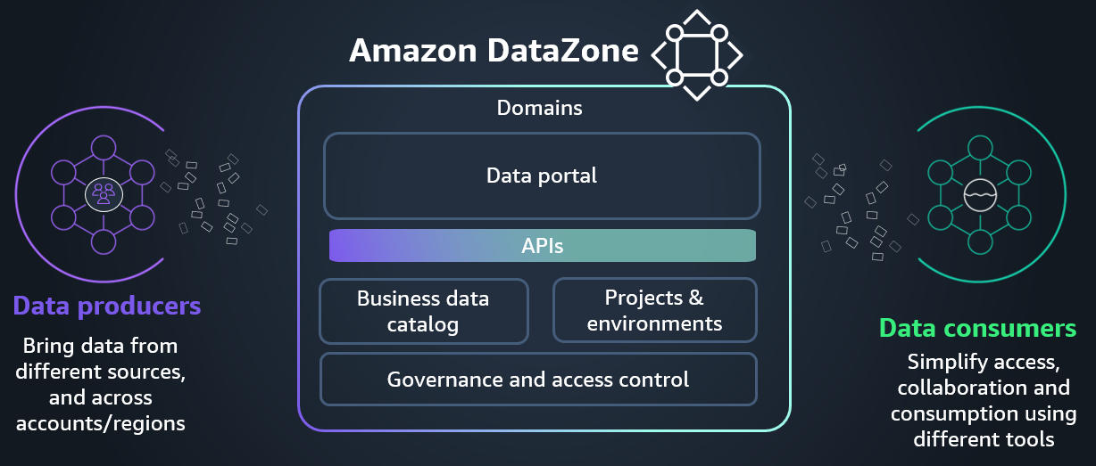 الشكل 2: إمكانيات Amazon DataZone