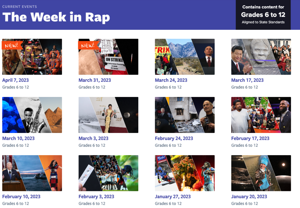 The Week in Rap güncel etkinlik dersleri