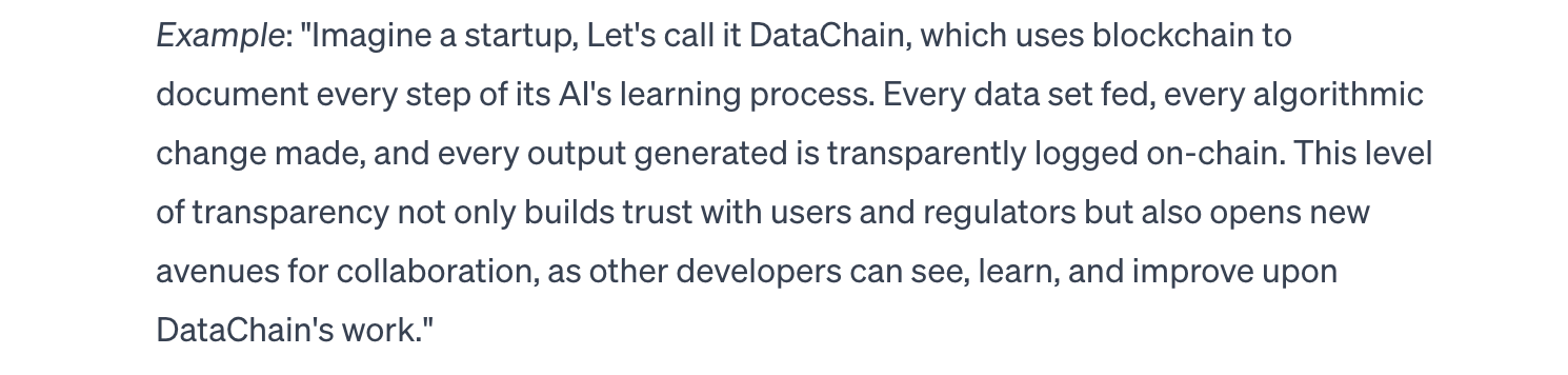 Ejemplo de DataChain para la transparencia de datos de IA con blockchain