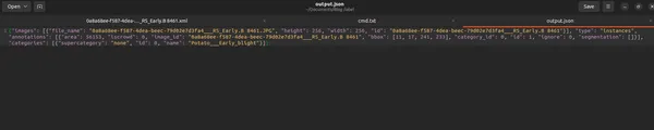 COCO 형식 JSON 파일의 출력