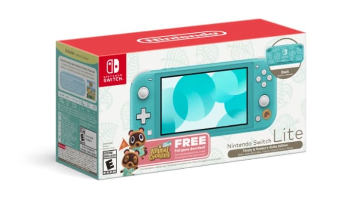 Nintendo Switch Lite (Timmy & Tommy's Aloha Edition) Paquete Animal Crossing New Horizons