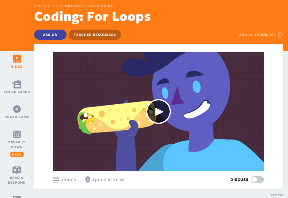 Flocabulary lesson cover about Coding for Loops