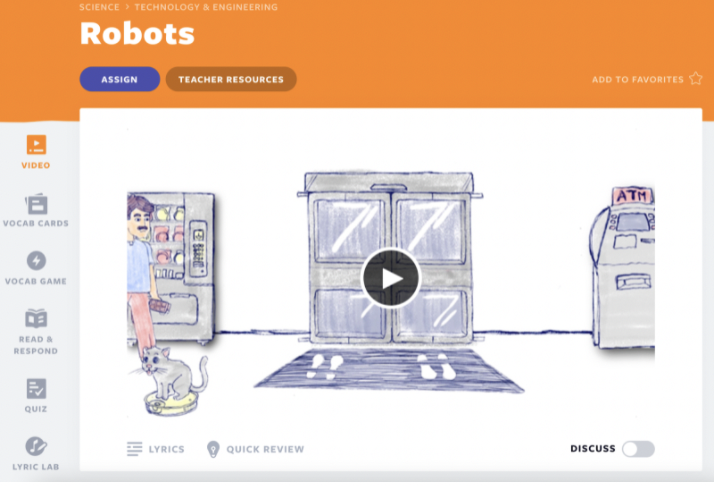 Flocabulary lesson cover for Robots