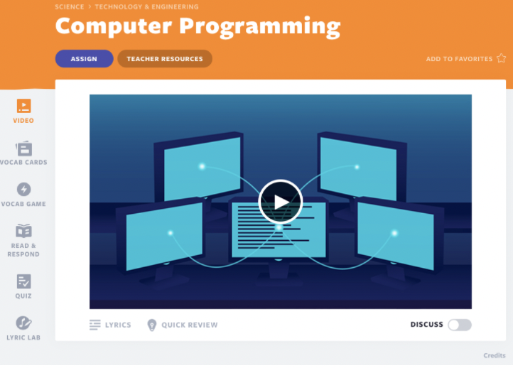 Flocabulary lesson cover about computer programming for Computer Science Education week
