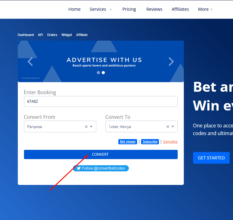 Converting your booking code to 1Xbet