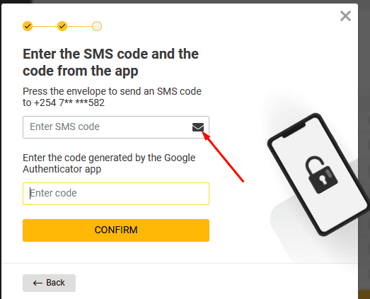 Two-factor authentication on MelbetStep 6